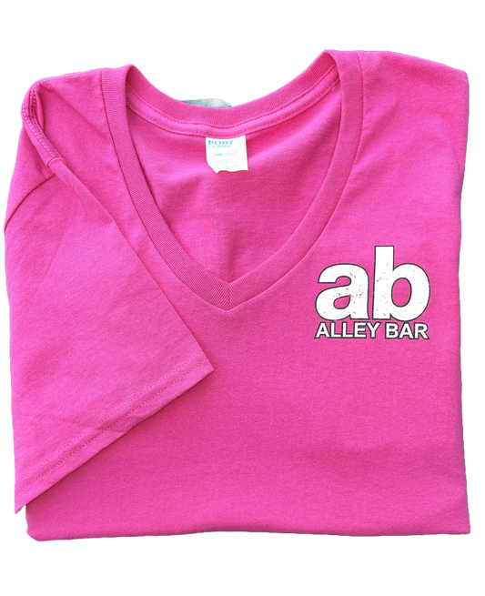 AB Short Sleeve V-neck - Pink