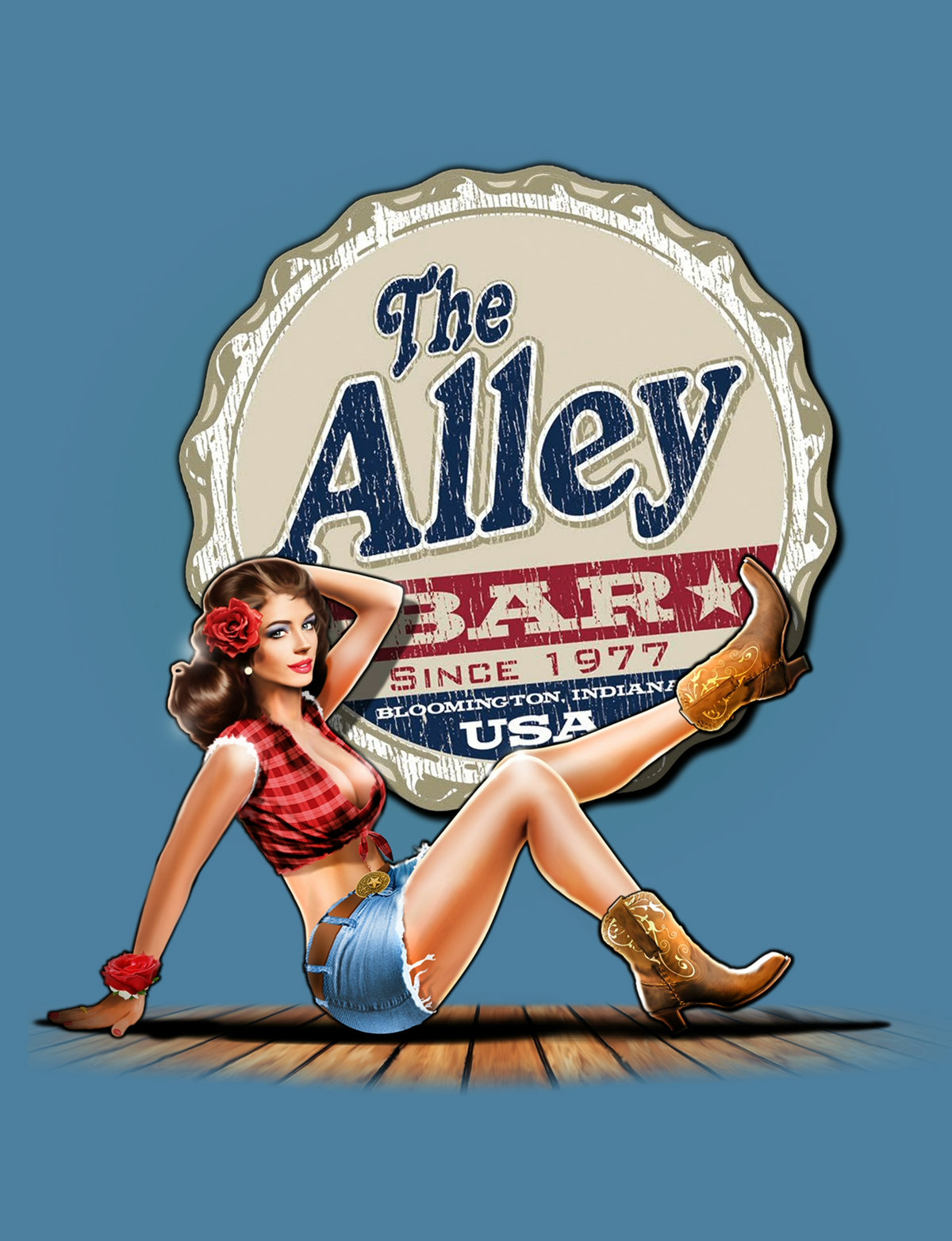 Cowgirl Pin Up Long Sleeve
